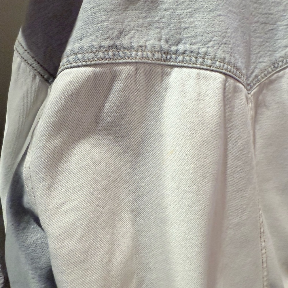 Elan Oversized Colorblock Denim Jacket Light Wash Large - Picture 6 of 8